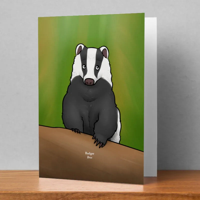 Badger Greeting Card, Joe Hollingsworth & OystercatcherTF