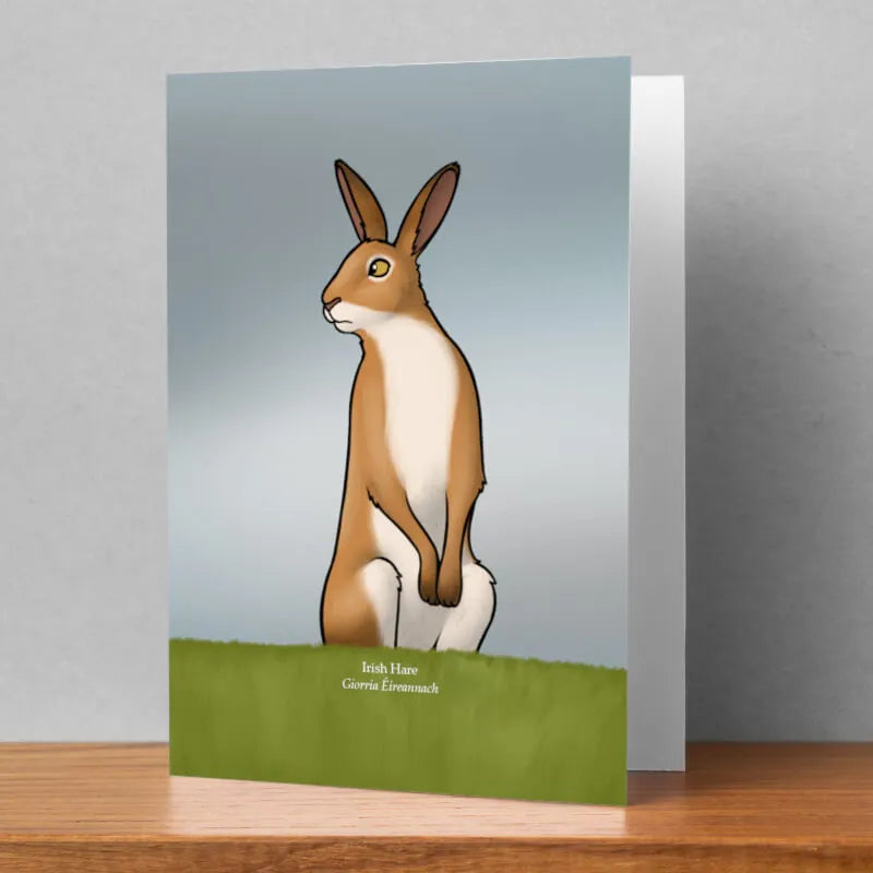 Irish Hare Greeting Card, Joe Hollingsworth & OystercatcherTF