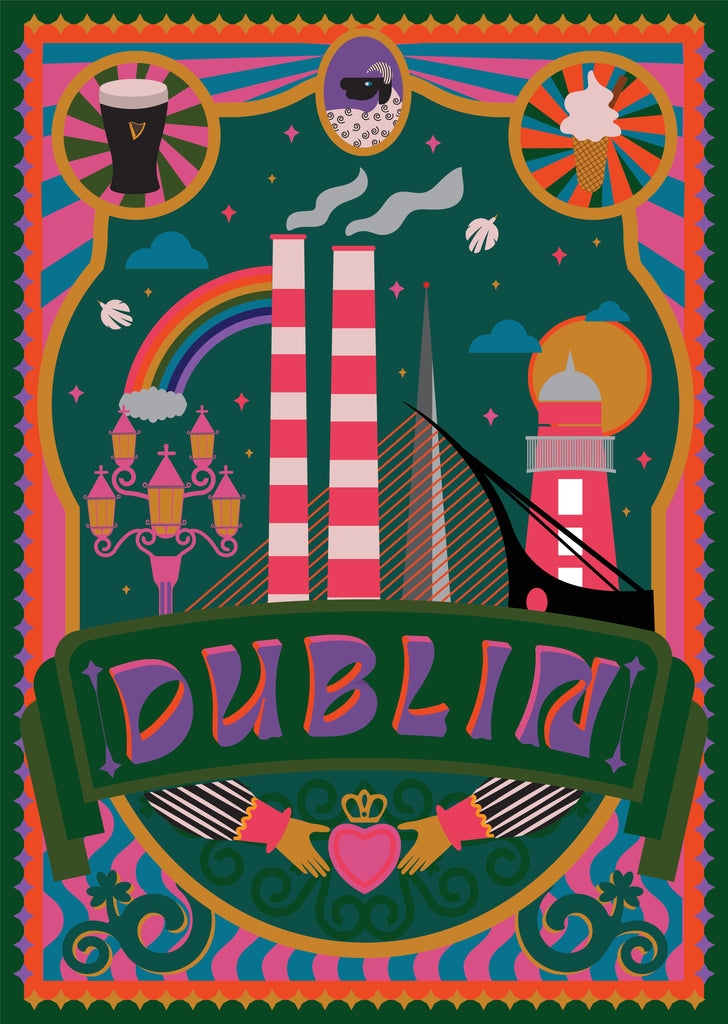 Magical Dublin postcard/print, Rukmini Kelkar