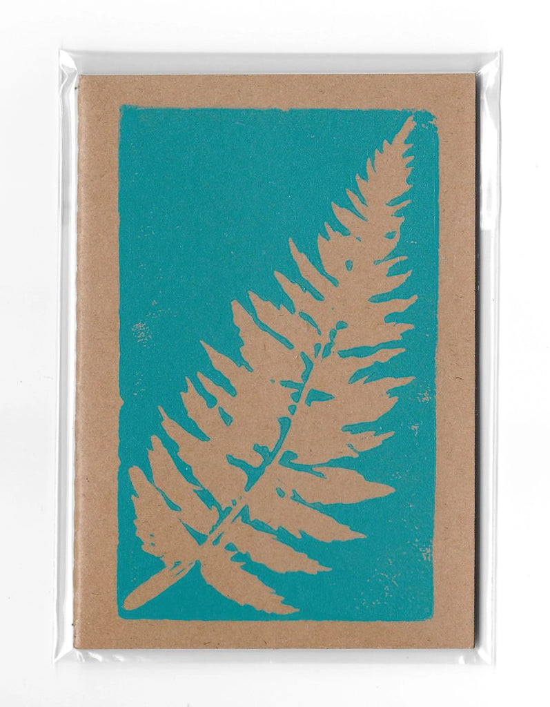 Darby Arens, Hand-Printed Linocut Fern Notebook