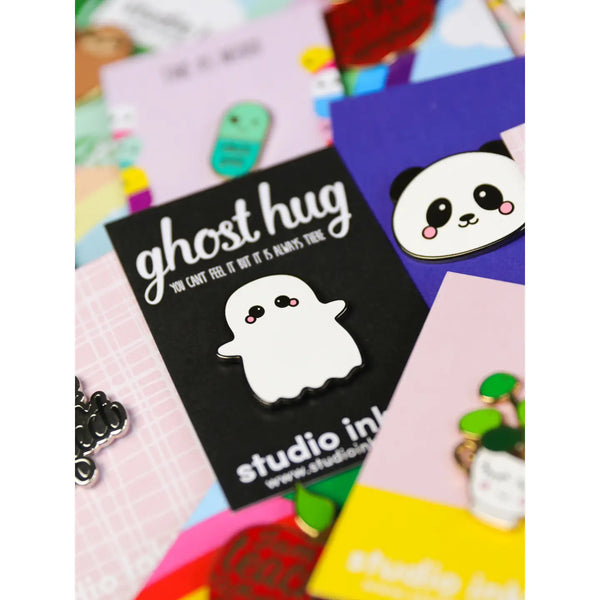 Ghost Hug Enamel Pin