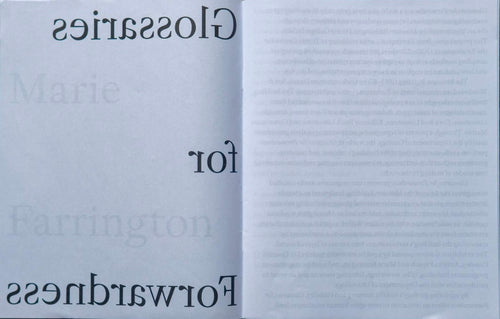 Glossaries for Forwardness, Marie Farrington