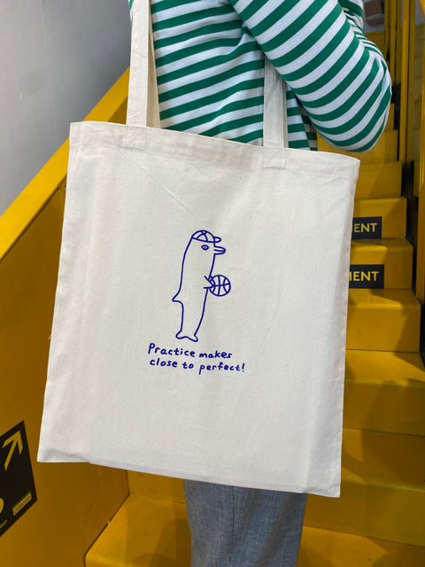 'Practice Makes Close To Perfect' Tote Bag