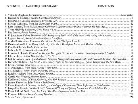 Is Now the Time for Joyous Rage?, Jeanne Gerrity and Jacqueline Francis (Eds)