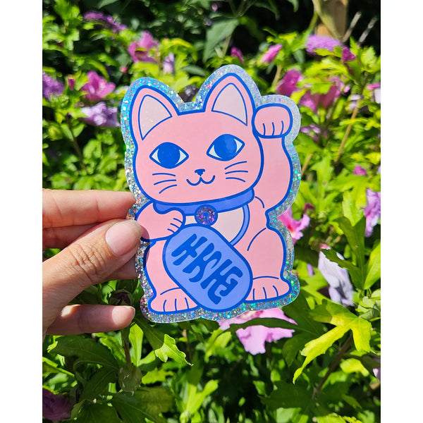 Maneki Neko Glitter Sticker