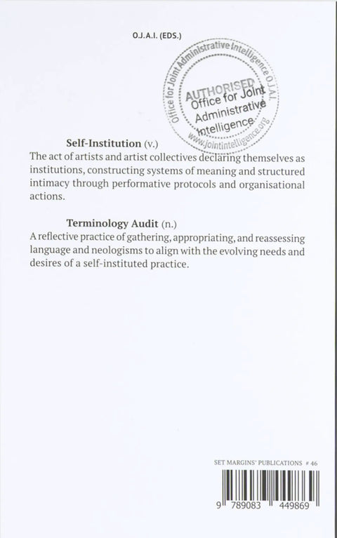 Self-Institution: A Terminology Audit, Office for Joint Administrative Intelligence