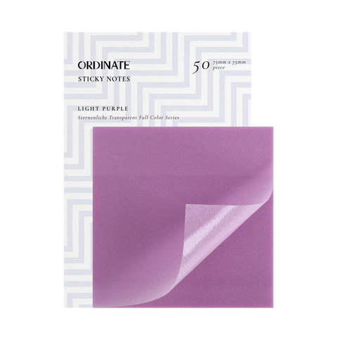Ordinate Clear Transparent Sticky Notes - Light Purple