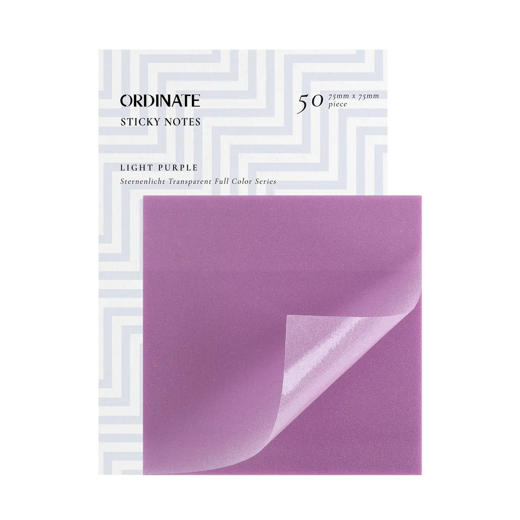 Ordinate Clear Transparent Sticky Notes - Light Purple