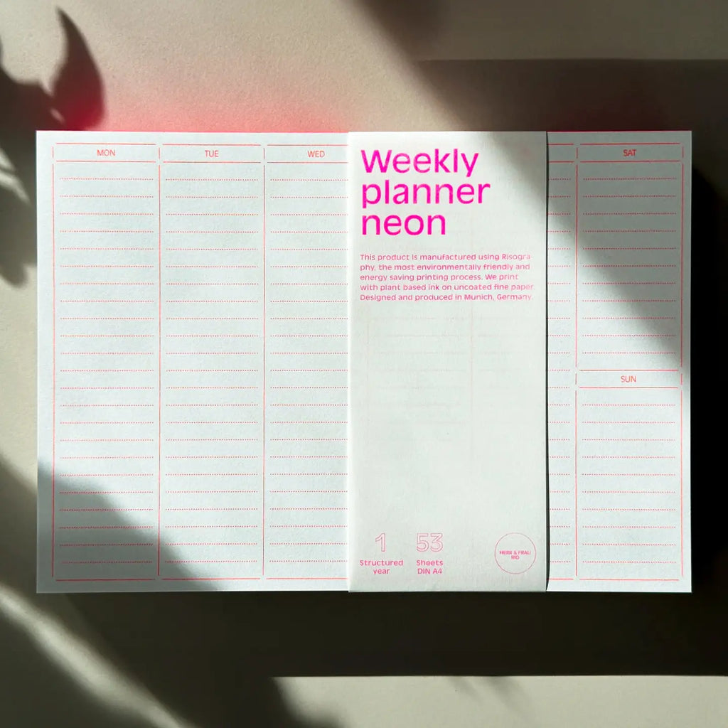 Riso Weekly Planner - Neon