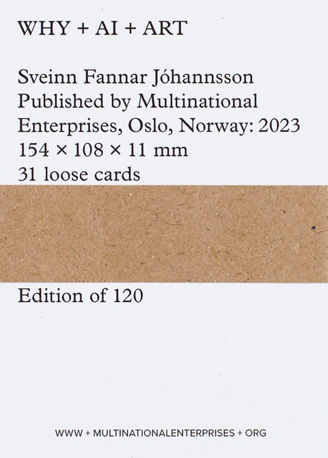 Why + AI + Art, Sveinn Fannar Jóhannsson