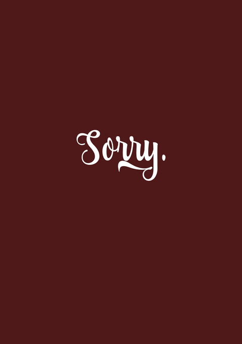 'Sorry' A5 Greeting Card