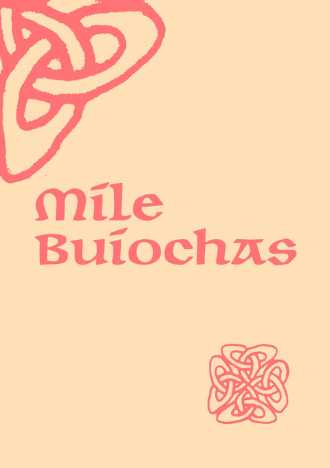 Míle Buíochas (Moltes gràcies) Targeta de felicitats A5