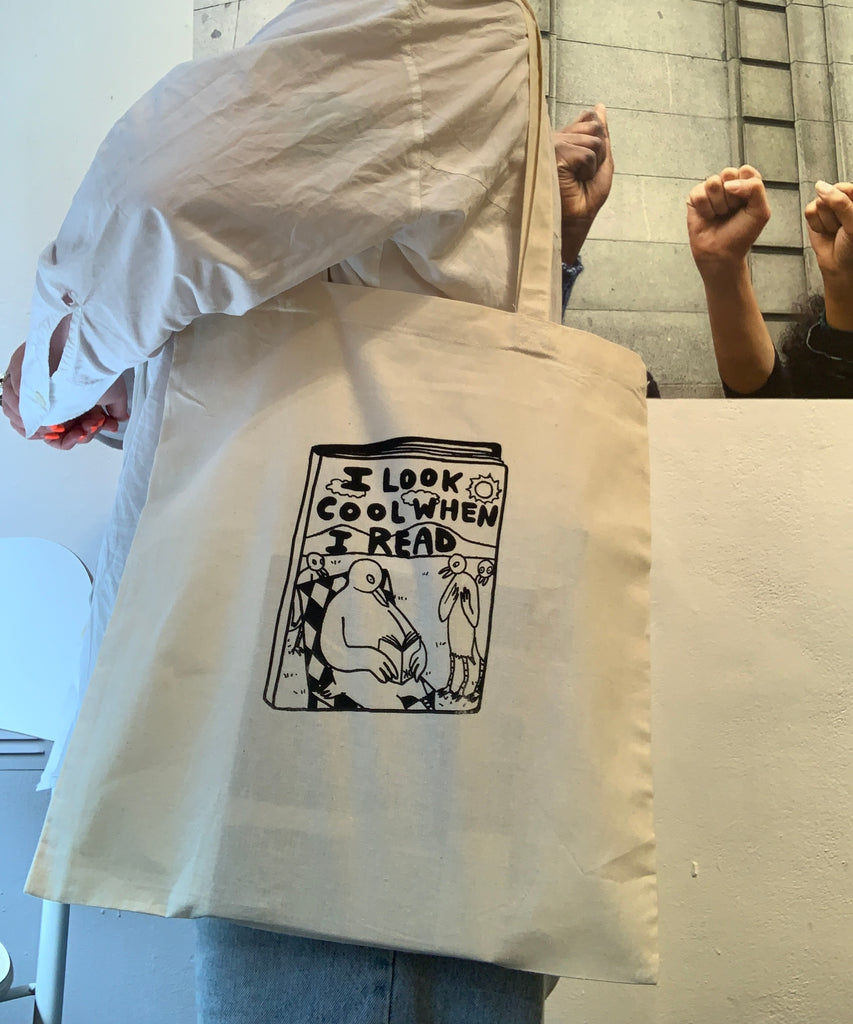 'I look cool when I read' Tote Bag