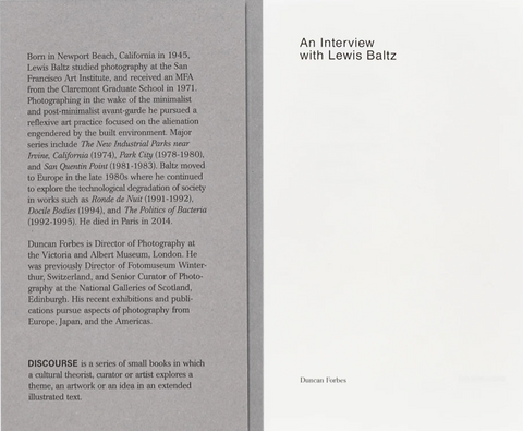 An Interview with Lewis Baltz, Duncan Forbes