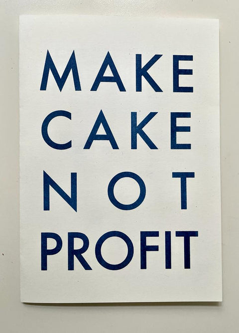 MAKE CAKE NOT PROFIT Iron-On Patch
