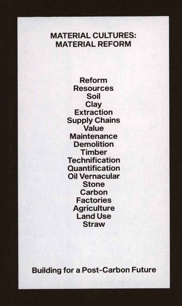 Material Reform: Building for a Post-Carbon Future